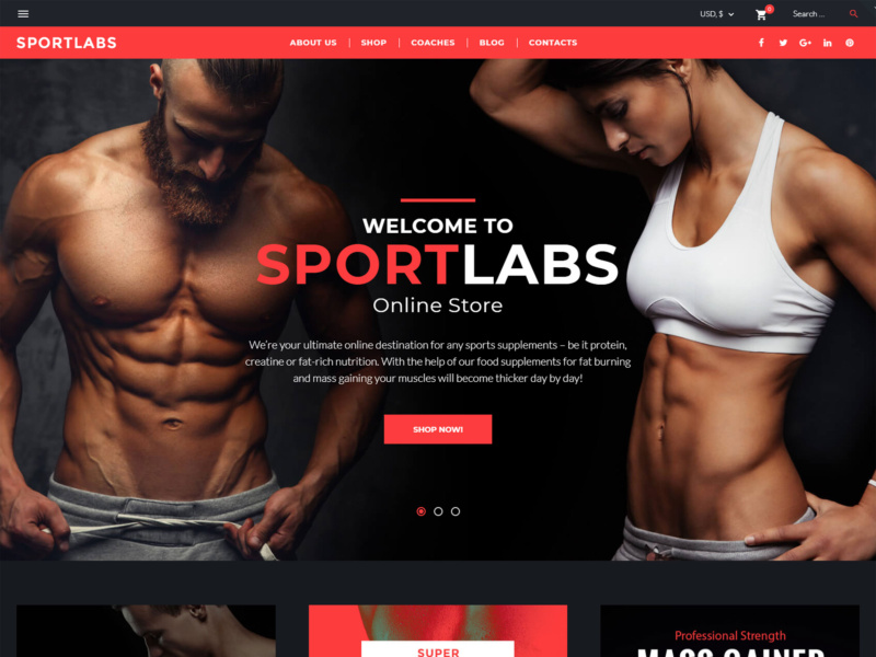 sportlabs tema loja virtual wordpress