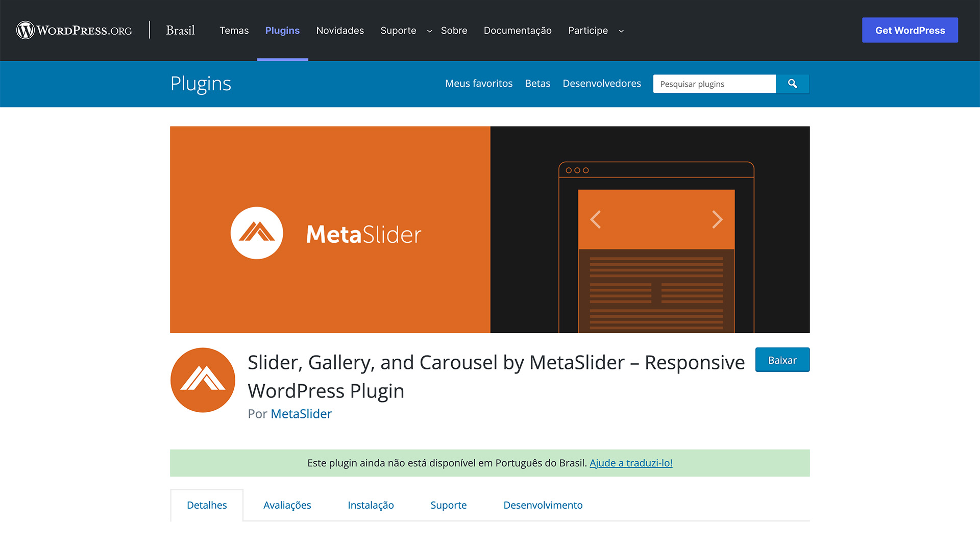 plugin para WordPress metaslider