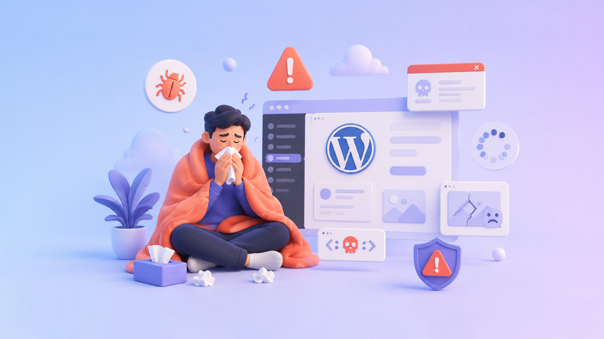 Sinais de vírus no wordpress
