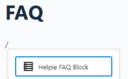 helpie faq block