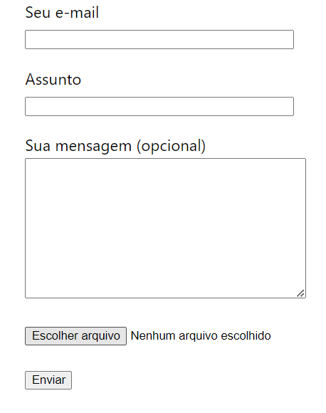exemplo de formulário com função de envio de arquivo