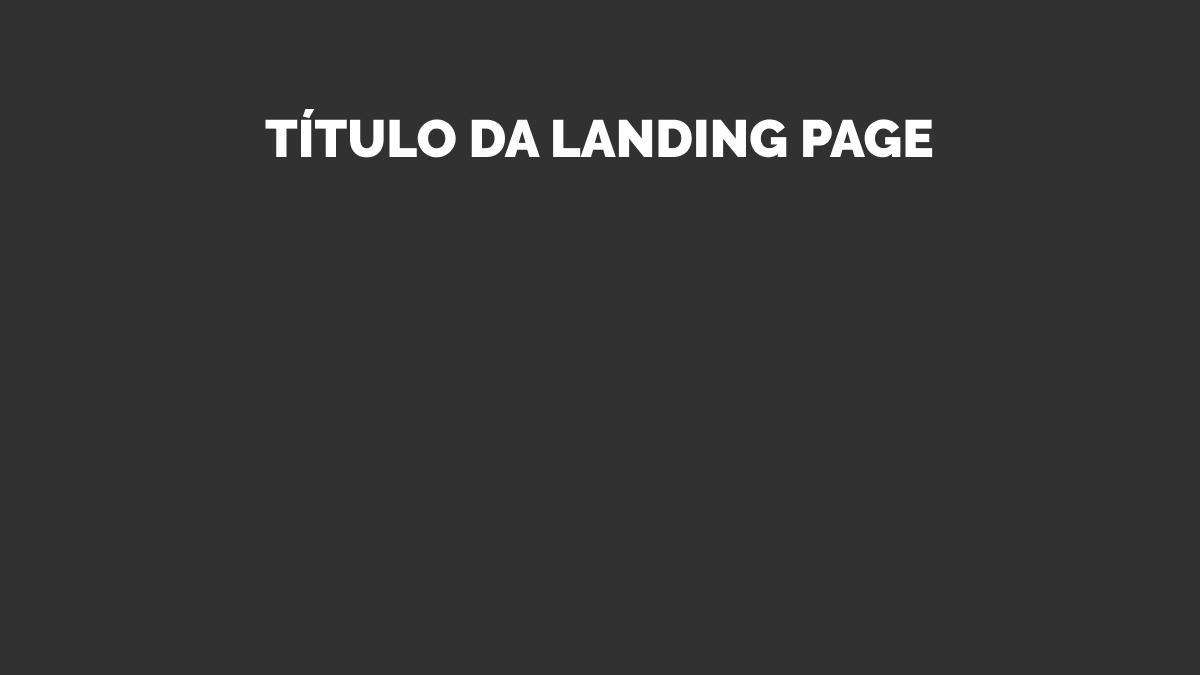 título da landing page