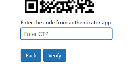 inserir código otp autenticação em dois fatores