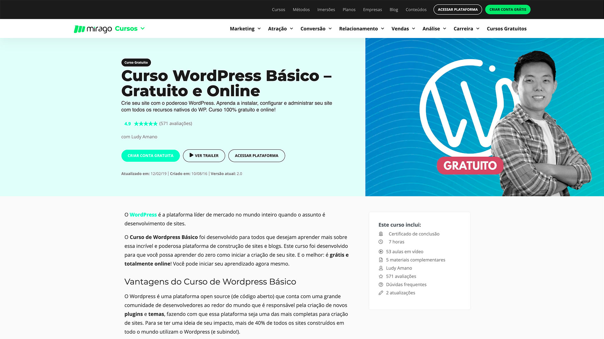 Curso WordPress Mirago