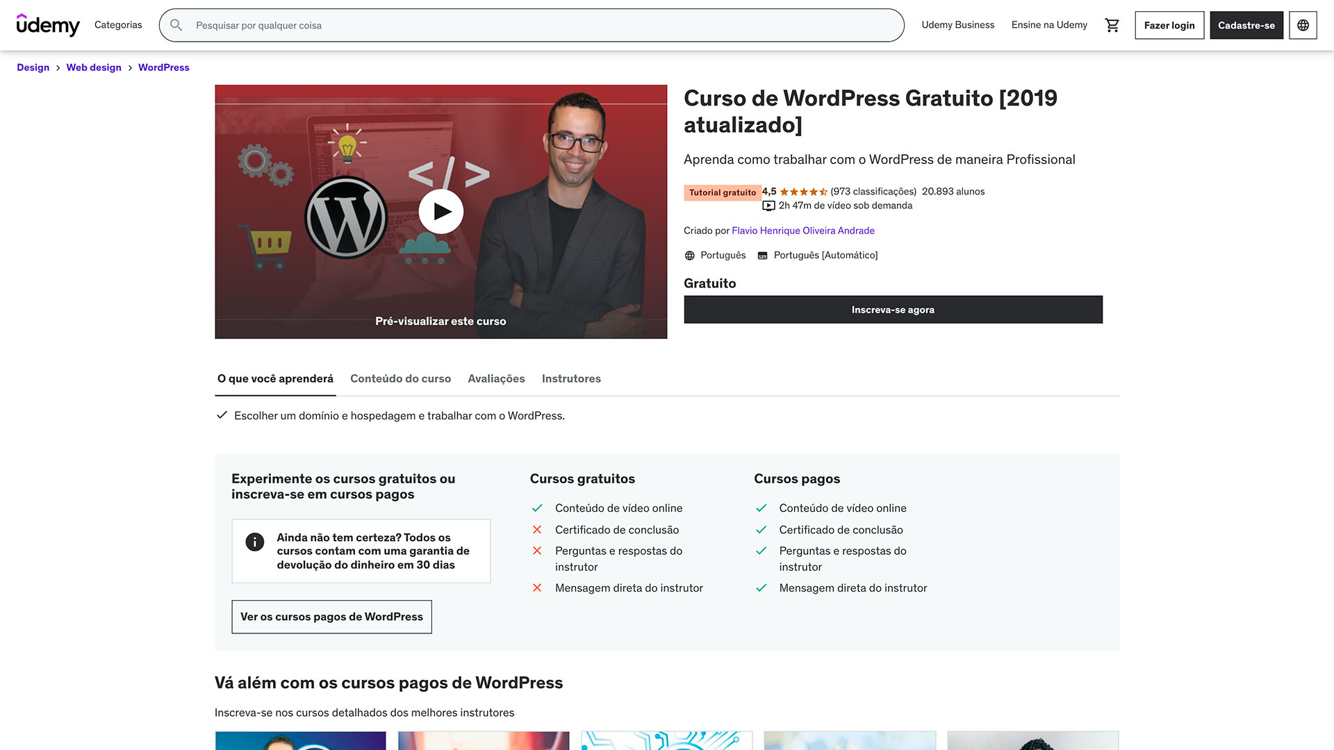 Curso WordPress Udemy