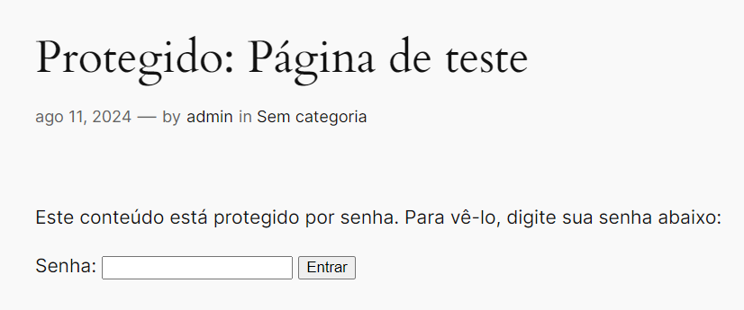 proteger o conteúdo da página com senha