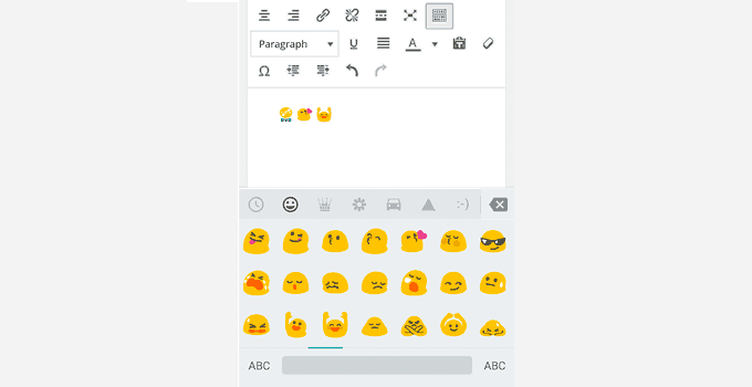 suporte a emojis, história do WordPress