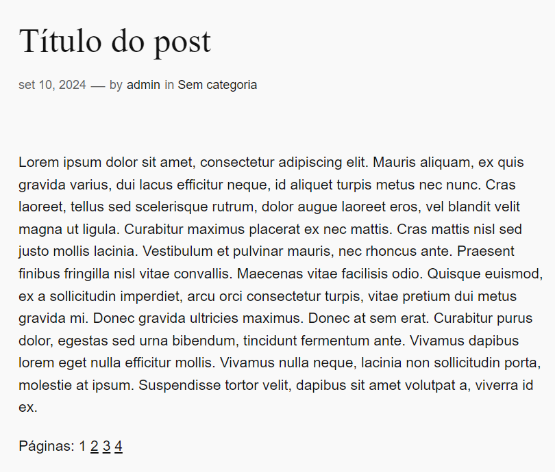 exemplo de paginação de posts no WordPress