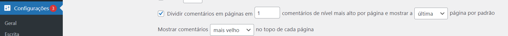 reduzir o tamanho do dom limitando os comentários