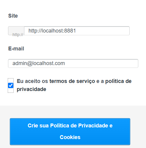 informações para politica de privacidade