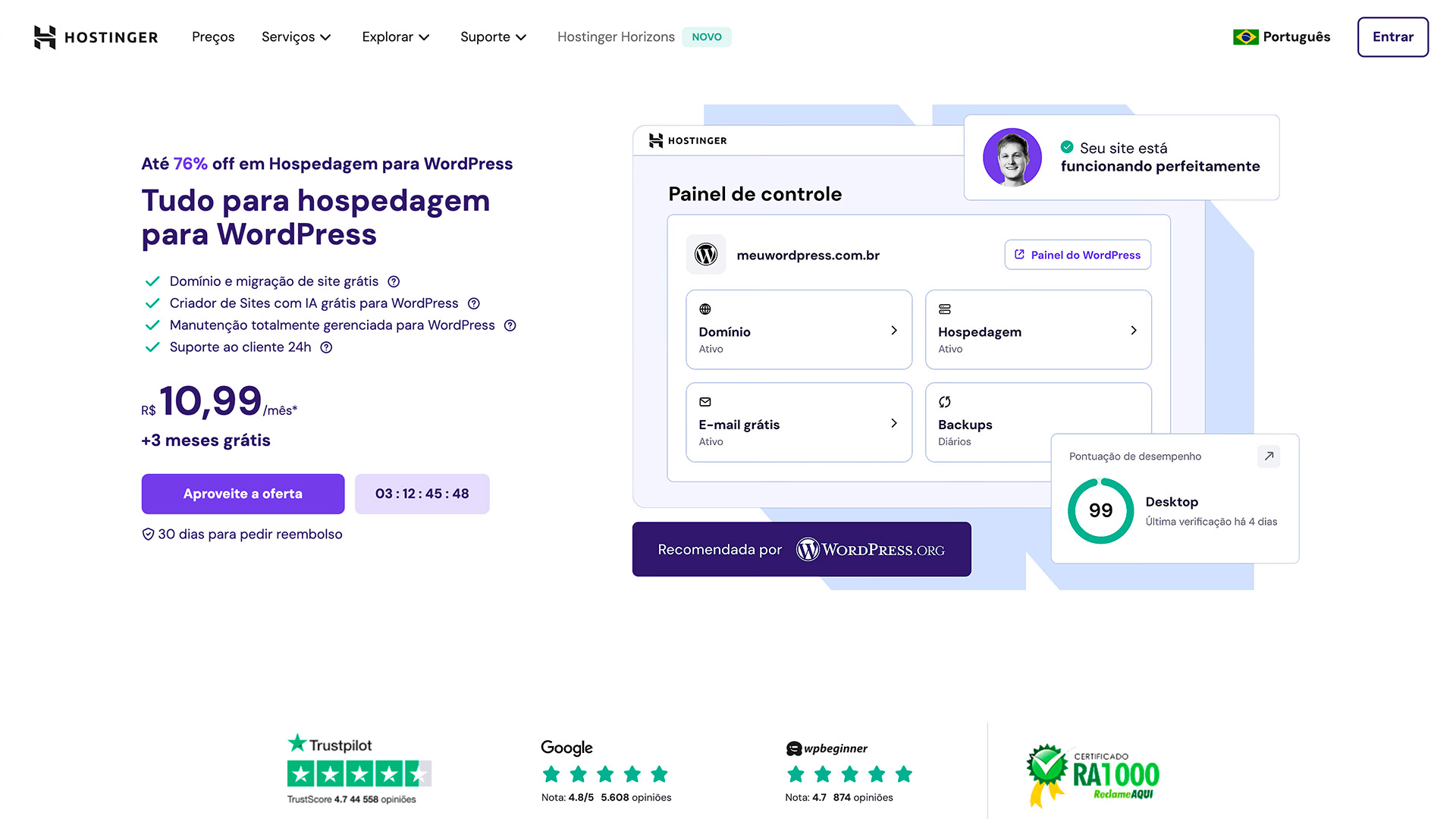 hospedagem wordpress