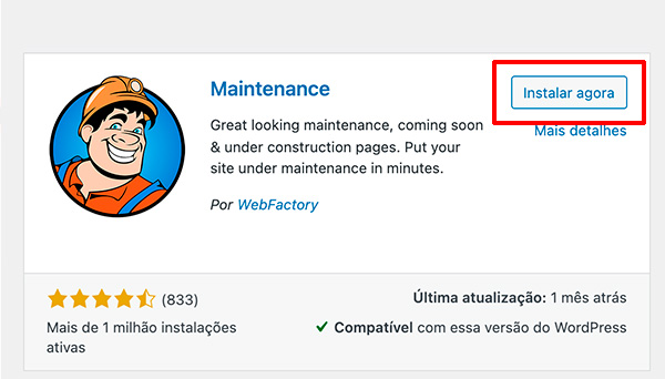 Instalar plugin maintenance