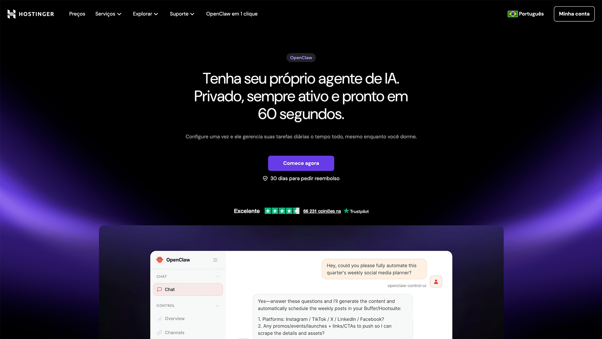 OpenClaw servidor VPS da Hostinger