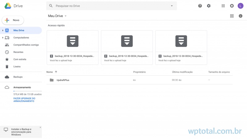 colocando backup wordpress no atuomático para google drive