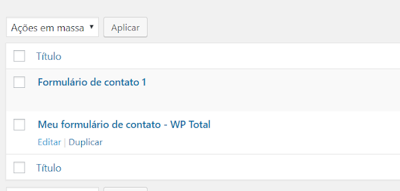 editando formulario de contato