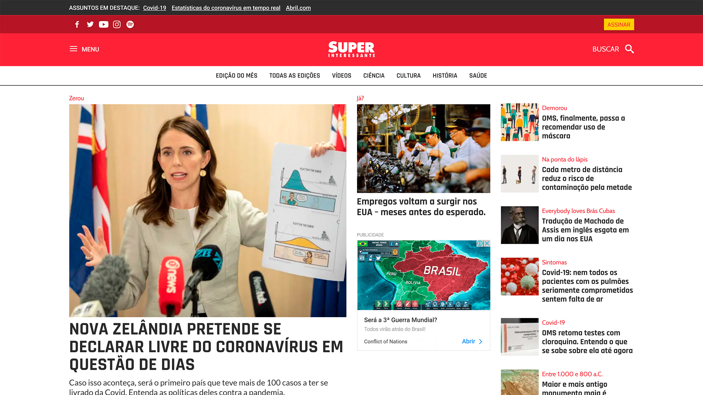 revista superinteressante site construido com o wordpress