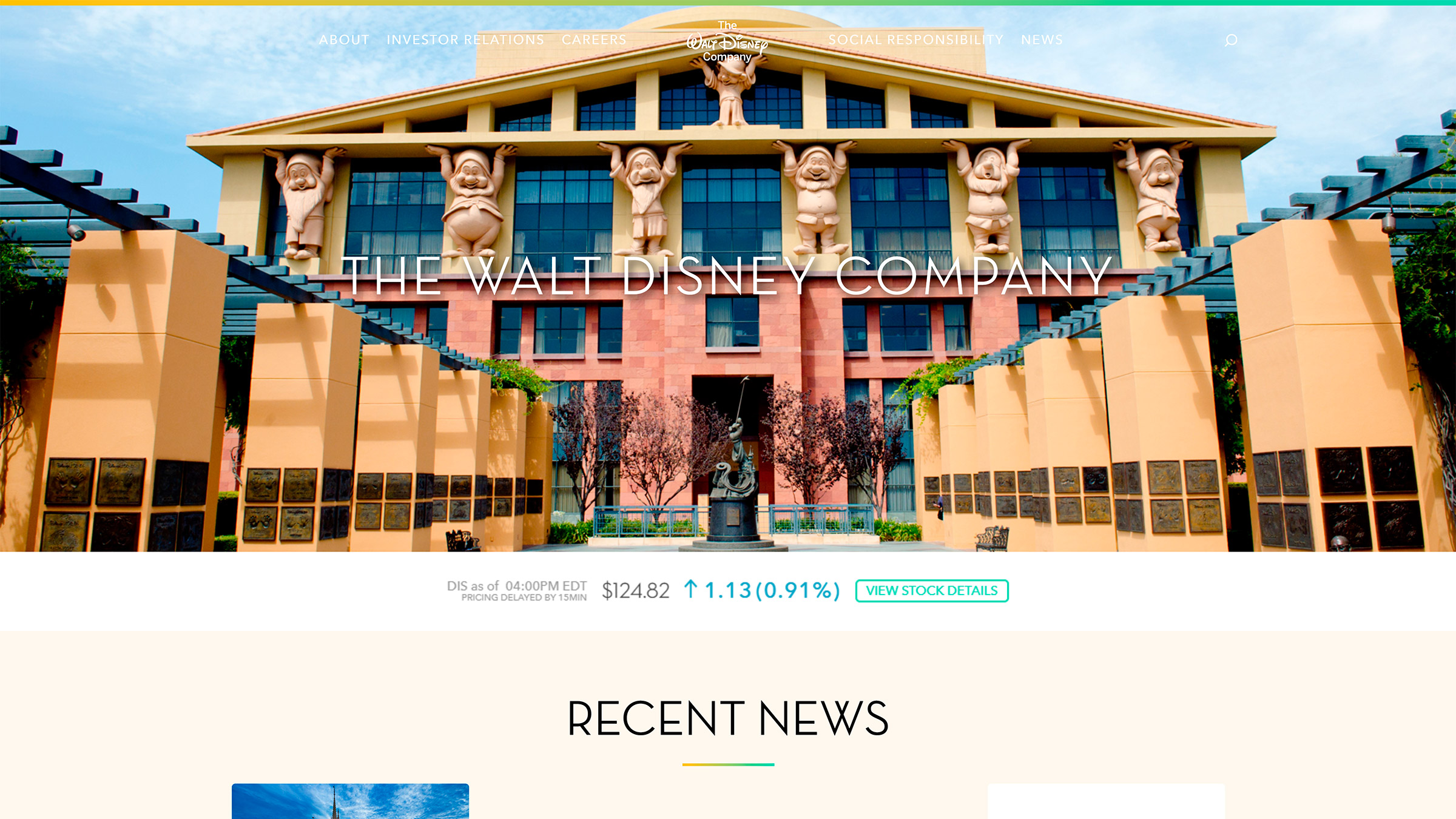 the walt disney company site construido com o wordpress