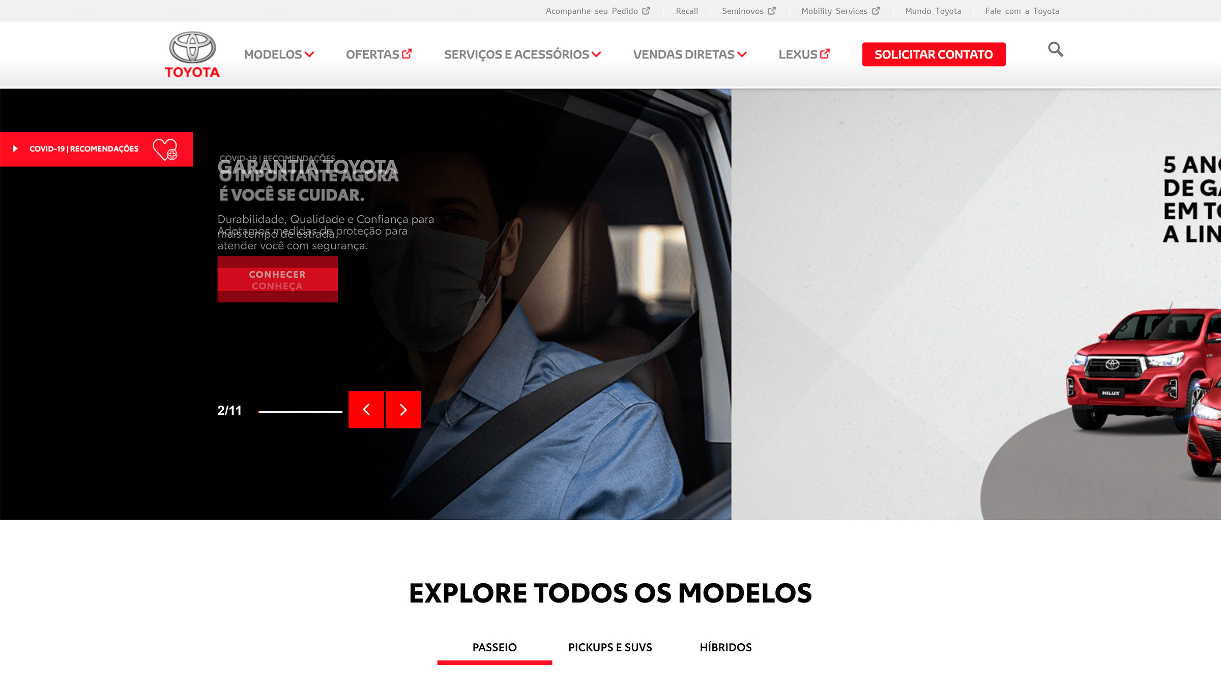 toyota site construido com o wordpress